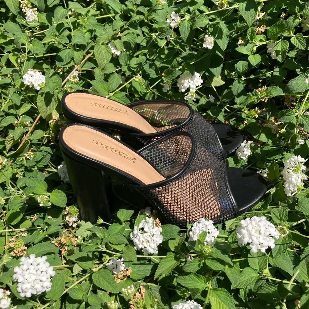 Shoe Dazzle | Sexy Fishnet Black Heels 🖤